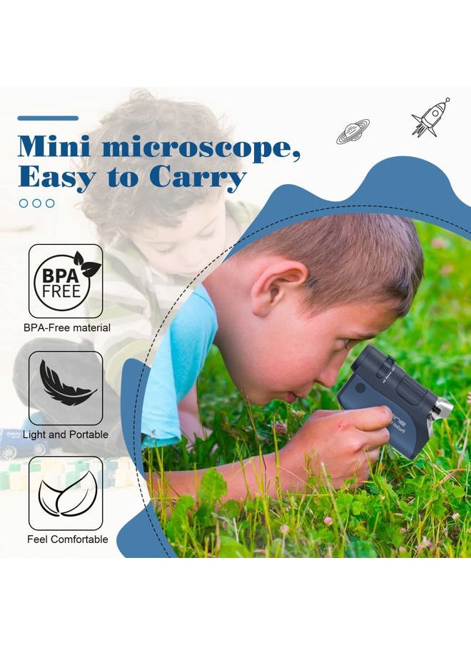 BNISE Pocket Microscope 60X-120X, Portable Handheld Microscope for Kids, Mini Microscope with 5pcs Microscope Slides for Learning, Education and Exploring  - Image 3