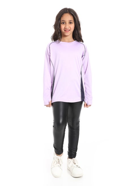 Girls' sports T-shirt with sleeves and a handle