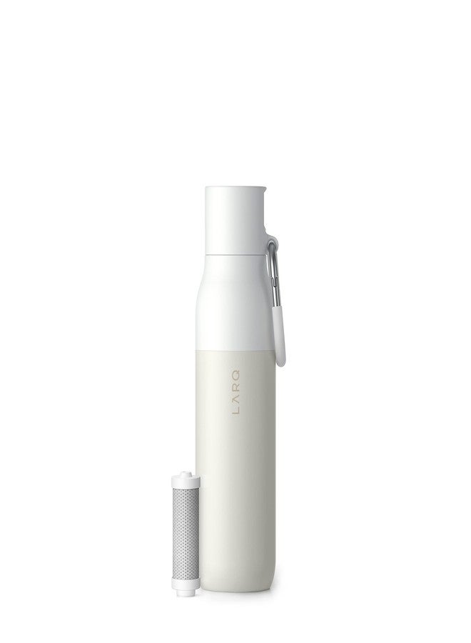 LARQ Bottle Filtered - Insulated Stainless Steel Water Bottle BPA Free with Nano Zero Technology and Long-Lasting Filters, Granite White, 17oz - Image 1