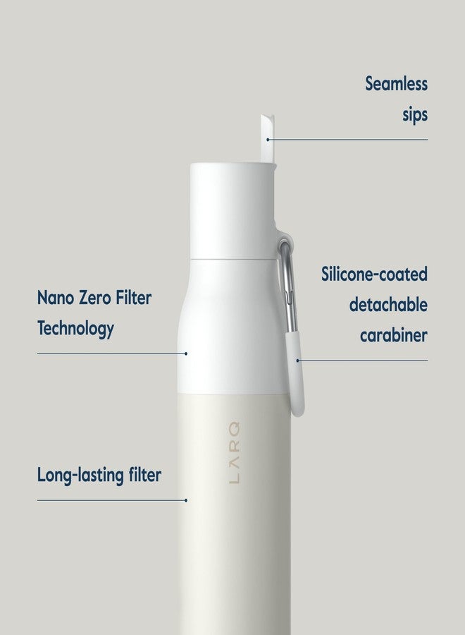 LARQ Bottle Filtered - Insulated Stainless Steel Water Bottle BPA Free with Nano Zero Technology and Long-Lasting Filters, Granite White, 17oz - Image 3