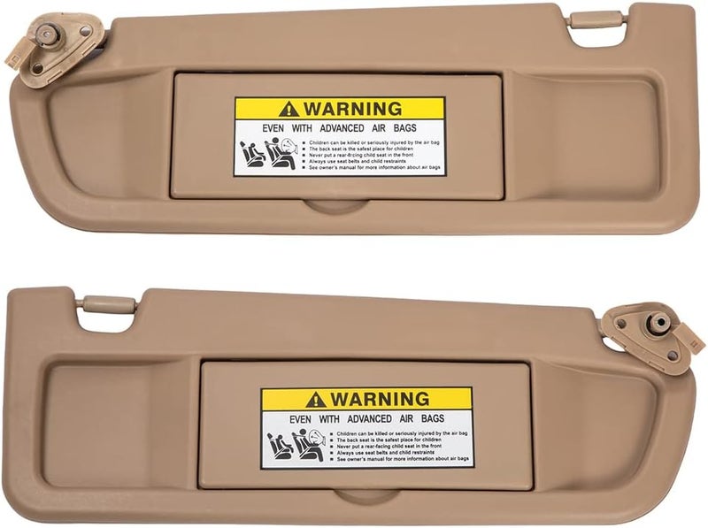 HIMIKI Beige Left and Right Sun Visor Compatible with 2006-2011 Honda Civic - Image 1