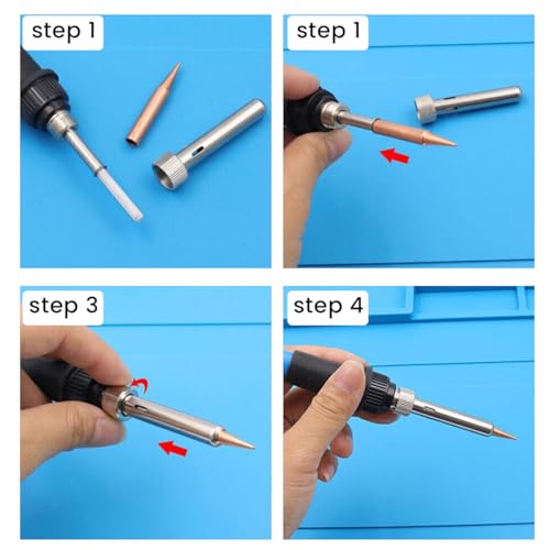 Serplex® Soldering Iron Tips Kit, 10Pcs Assorted Soldering Tips for Hakko 900M 936, 60W /80W Welding Head Solder Tips Replacement Accessories Soldering Tips Kit Welding Tip Soldering Accessories - Image 3