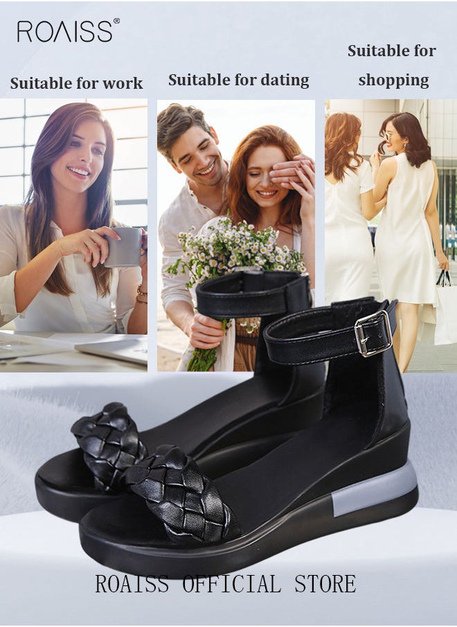 Wedge Sandals for Women Comfortable Open Toe Sandals Casual Summer Buckle Open Toe Ankle Strap Platform Sandals Platform Wedge Heels Sandals Rubber Sole Shoes - pzsku/Z660298E7529360F46B86Z/45/_/1691462403/1b08b852-9776-4e57-aec6-54ae392265de