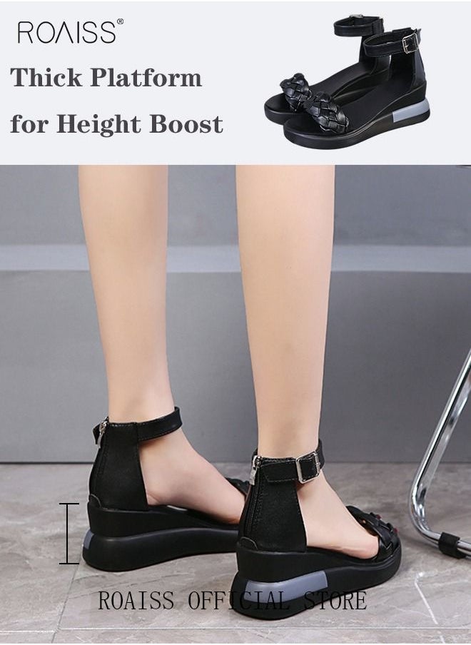 Wedge Sandals for Women Comfortable Open Toe Sandals Casual Summer Buckle Open Toe Ankle Strap Platform Sandals Platform Wedge Heels Sandals Rubber Sole Shoes - pzsku/Z660298E7529360F46B86Z/45/_/1691632237/eac43b49-9341-4ea7-b9aa-5bafcad4dee5