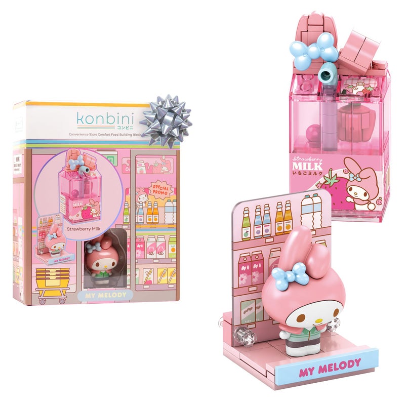 Hamee Sanrio Hello Kitty and Friends 'Konbini' Cute Building Blocks Figure Set â€“ [Birthday Gift, Party Favor, Gift Basket Filler, Stress Relief, Collectible Toy, Sanrio Fan, Relaxation] - My Melody - Image 1