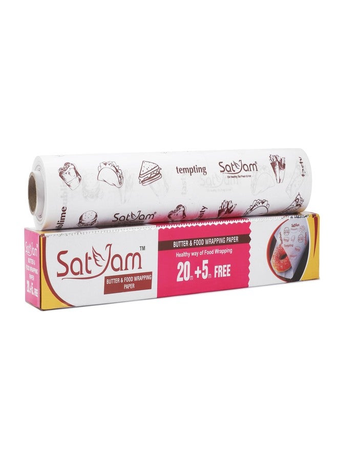 Satyam Butter Paper Food Wrapping Paper, 25 Metres with 5 Metres Free, Non-Stick Kitchen Paper for Cooking, Baking, Packing (Pack of 1) - Image 1