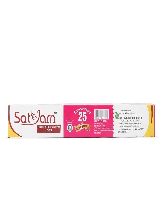 Satyam Butter Paper Food Wrapping Paper, 25 Metres with 5 Metres Free, Non-Stick Kitchen Paper for Cooking, Baking, Packing (Pack of 1) - Image 3