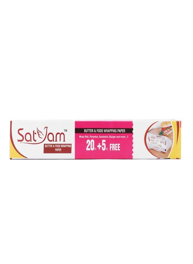 Satyam Butter Paper Food Wrapping Paper, 25 Metres with 5 Metres Free, Non-Stick Kitchen Paper for Cooking, Baking, Packing (Pack of 1) - Image 2
