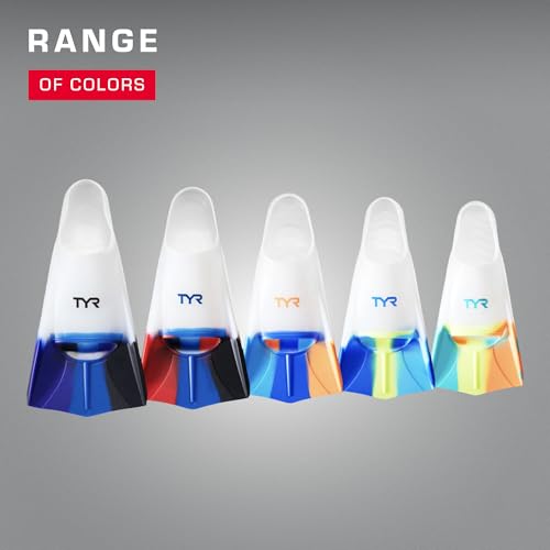 TYR Stryker Silicone Swim Fins, Orange/Teal/Yellow/Clear, Small - Image 5