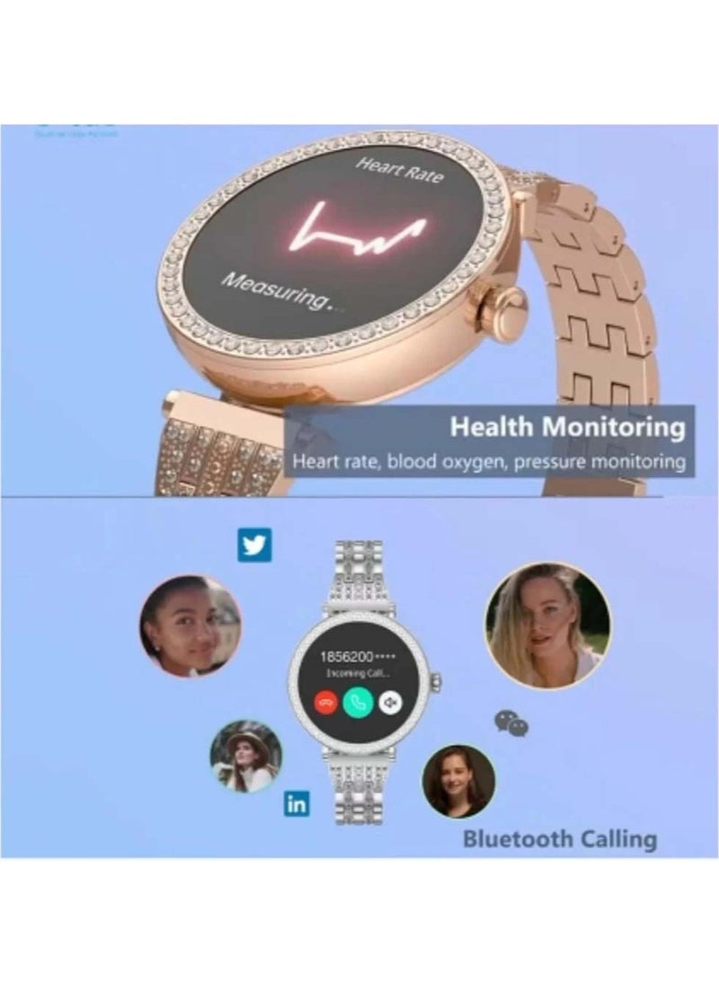 Oteeto GT10 Diamond Smartwatch – 1.2" AMOLED Display | Heart Rate, Sleep & Menstrual Cycle Tracking | Stylish Fitness Smartwatch for Women | Android & iOS Compatible - Image 4