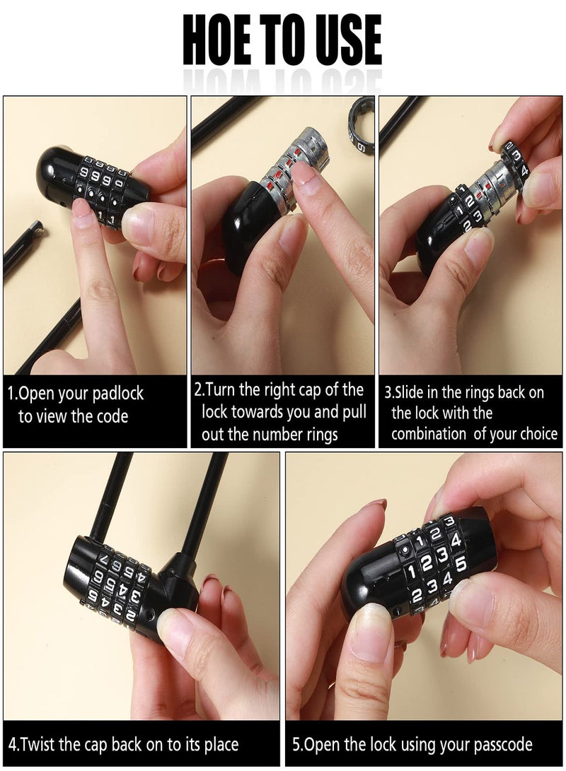 4 Digit Combination Padlock, 2Pcs 16cm Resettable Code Lock, Waterproof Heavy Duty Padlock for Bicycles, Gates, Gym, School, Outdoor Use, Secure Locking Solution - Image 2