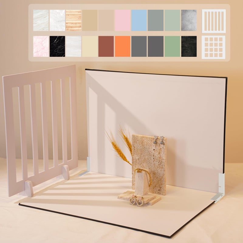 Yoocheese Photography Backdrop Product Photo Background: 10pcs/20pattern Small Product Photoshoot Props kit for Food Jewelry Mini Items Picture. (16.5x11.7inch Board Plus) - Image 1