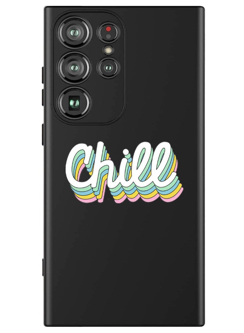 Theodor Protective Slim Fit Case Liquid Silicone Cover with Full Body Protection Anti-Scratch Shockproof Case For Samsung Galaxy S24 Ultra (Black) - Chill - Image 1