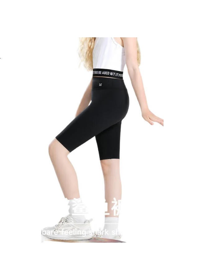 Miiow Kids Quick Dry Sports Pants Summer Girls Yoga Pants Shark Bottom Running Cycling Shorts Lavender Purple 140 - Image 2