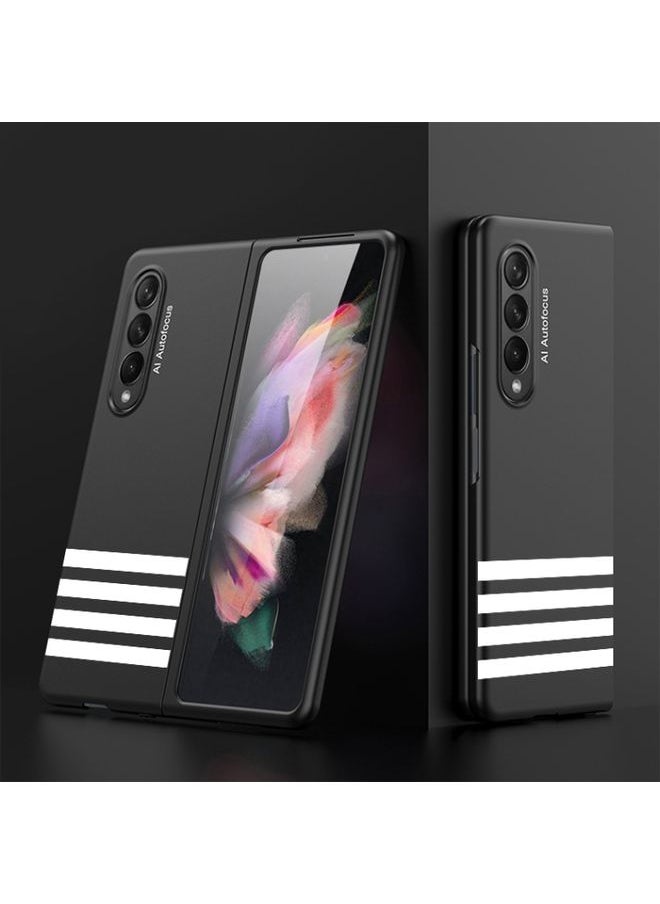 Generic Case Cover For Samsung Galaxy Z Fold 3 5G GKK Ultra-thin Full Coverage Painted Protective Case Four Bars Black 