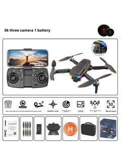 UAV F168 Brushless Optical Flow Obstacle Avoidance HD Aerial Quadcopter Long Endurance Remote Control Aircraft-Color:Carbon Fiber 8k (720p) Configuration-Specifications:1 Battery * Standard Long Battery Life (complete Set 569 Grams)