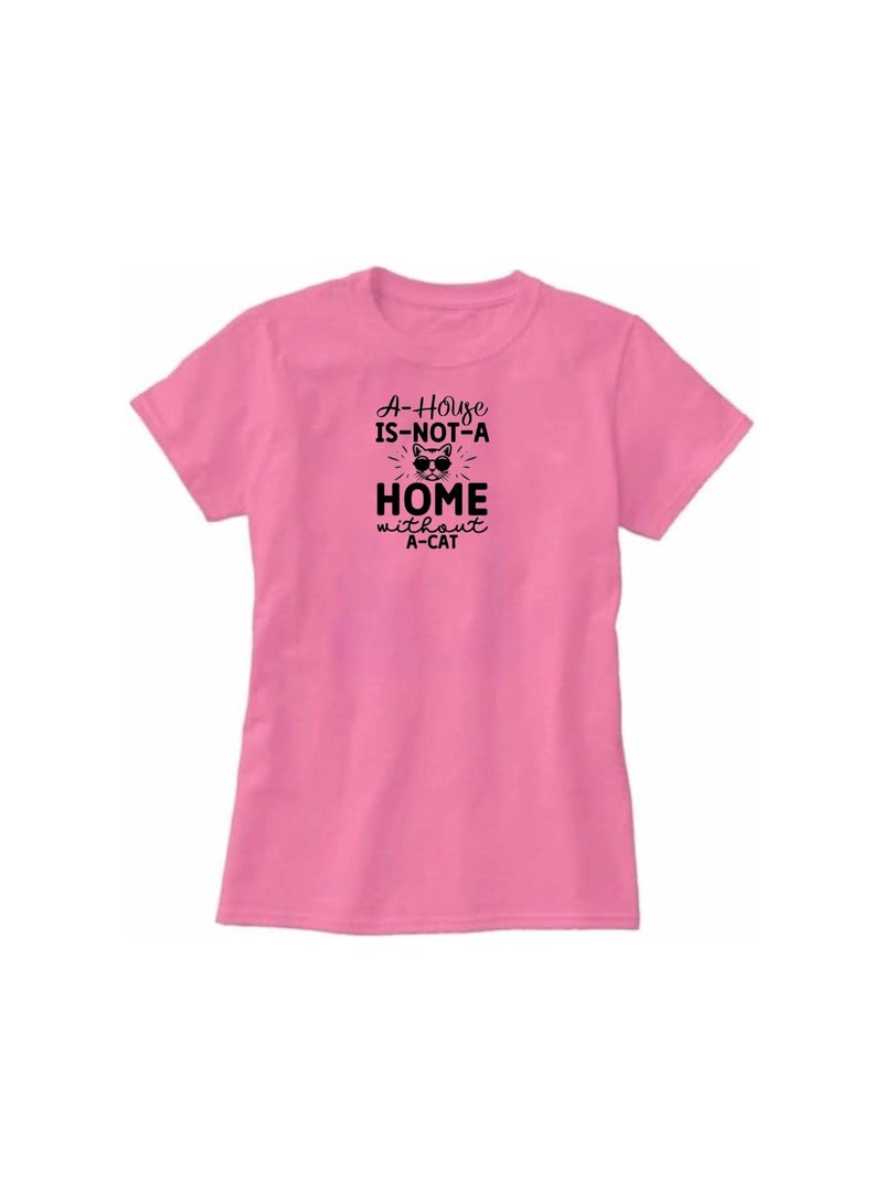 برينت شوب فور مي تي شيرت نسائي بقبة دائرية مطبوع عليه يوم القطط العالمي - 100% قطن، مقاس مريح، طبعة قطط مرحة | مثالي لمحبي القطط والملابس غير الرسمية - Image 3