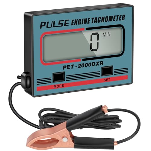 Linkstyle Digital Tachometer 2 Stroke 4 Stroke Small Engine Tachometer Chainsaw Tach Gauge Tach Meter Inductive Pulse for Lawnmower Weedwhacker Cropper Car Boat