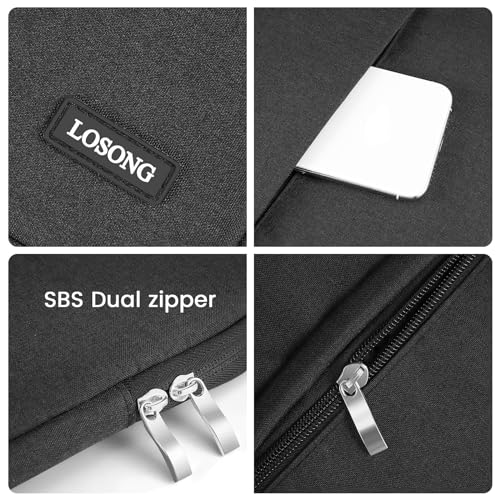 Losong Portable Monitor Case 15.6 Inch, Protective Carrying Sleeve for Most 16.1/15.6 in Monitors, Water Resistant Portable Laptop Display Bag with Accessory Pocket, Size-15.3"x9.8" Black - Image 4