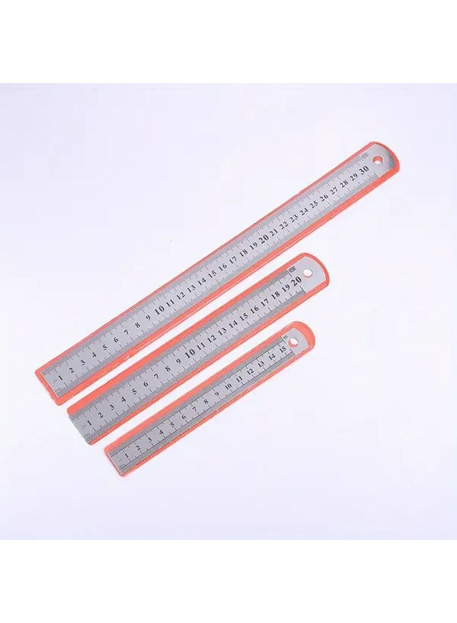3 Pieces Stainless Steel Ruler Set 6 8 12 Inch Heavy Duty Metal Construction - Image 2