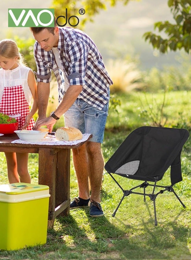 فاو دو كرسي تخييم خفيف الوزن قابل للطي، كرسي تخييم محمول صغير الحجم ومستقر للتخييم في الهواء الطلق، والسفر، والشاطئ، والنزهات، والمهرجانات، والمشي لمسافات طويلة، وحمل حقائب الظهر، يدعم 320 رطلاً، كرسي حمل حقائب الظهر، كرسي الشاطئ - Image 2