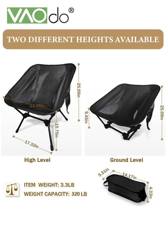 فاو دو كرسي تخييم خفيف الوزن قابل للطي، كرسي تخييم محمول صغير الحجم ومستقر للتخييم في الهواء الطلق، والسفر، والشاطئ، والنزهات، والمهرجانات، والمشي لمسافات طويلة، وحمل حقائب الظهر، يدعم 320 رطلاً، كرسي حمل حقائب الظهر، كرسي الشاطئ - Image 5