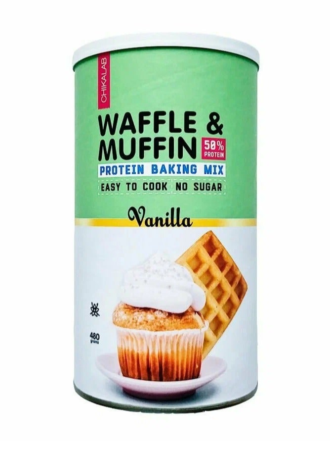 شيكا لاب خليط الوافل والمافن بروتين خالي من السكر - فانيليا -  (480 جم) - Image 1
