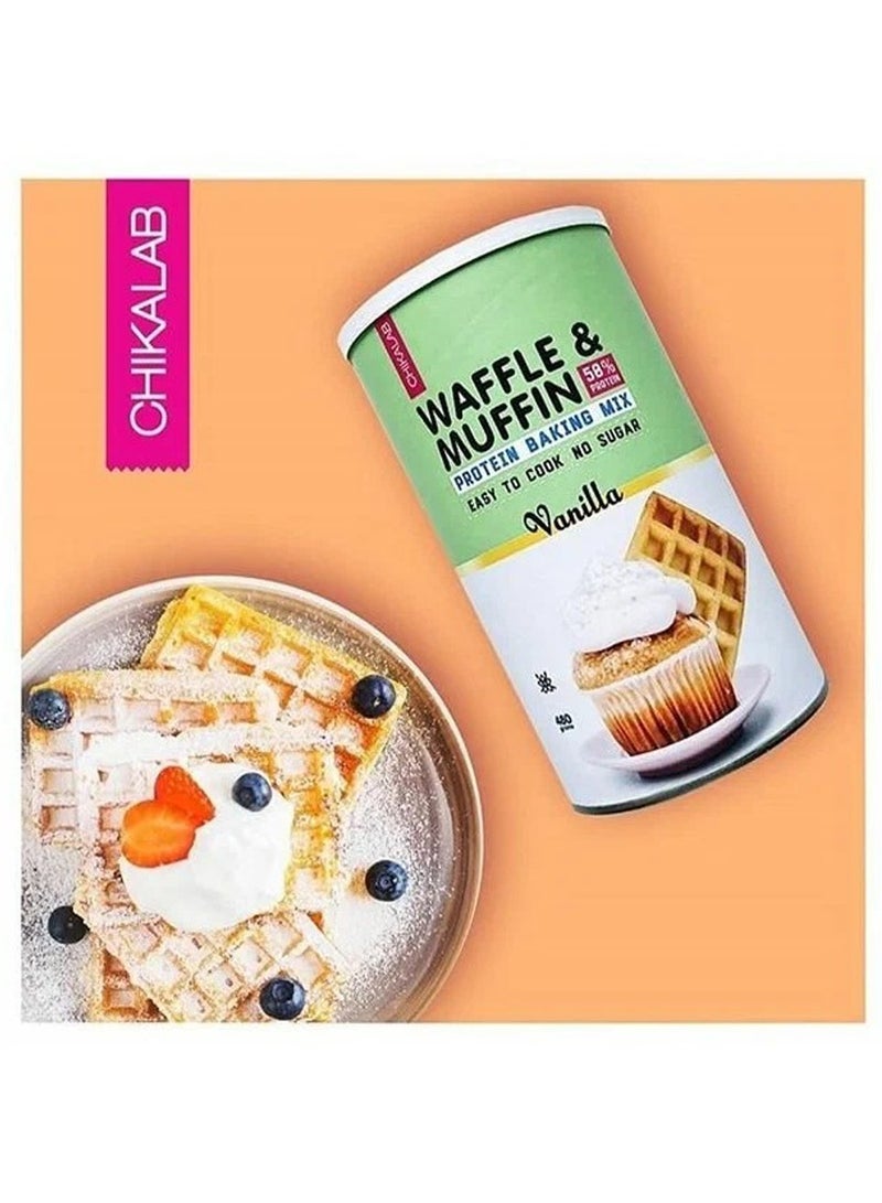 شيكا لاب خليط الوافل والمافن بروتين خالي من السكر - فانيليا -  (480 جم) - Image 4