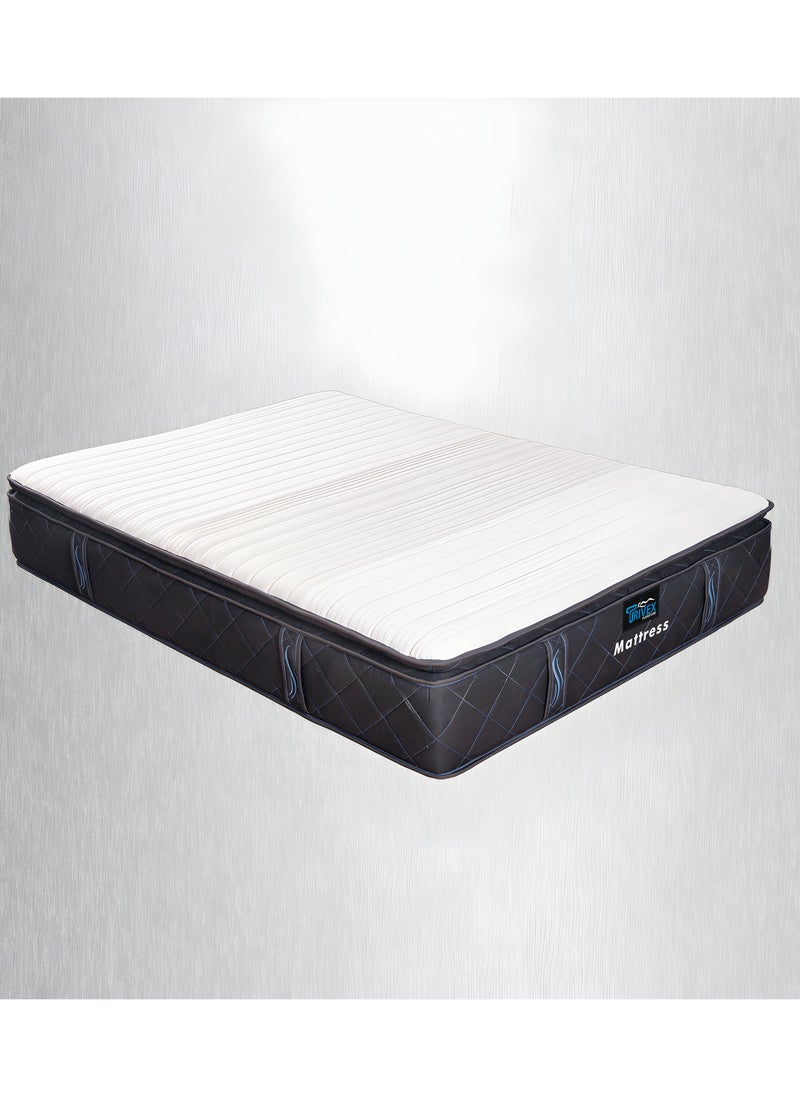 TRIVEX - Queen Size Bonnell Spring Foam Mattress 33cm Thick Mattress with Memory Foam Medium Firm High-Knitted Anti-Bacterial Fire-Retardant Fabric Durable & Comfortable Mattress 160x200 - Image 1