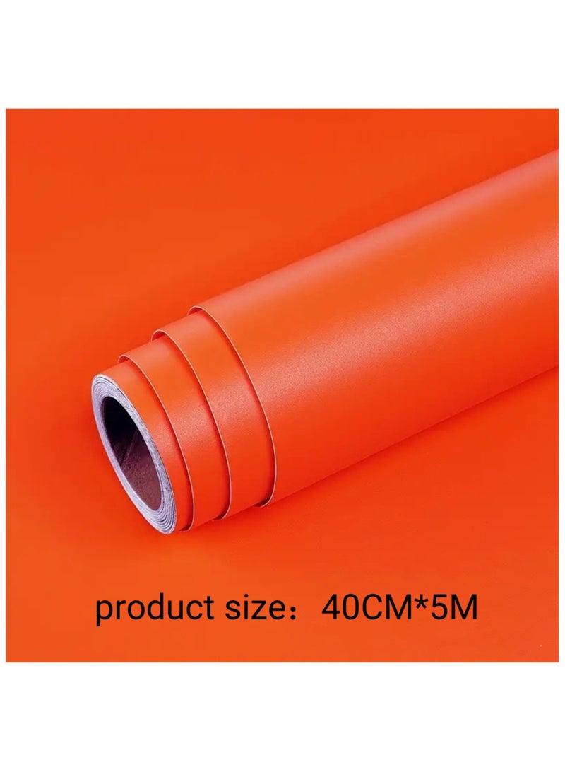 Anna 40CM x 5M Self-Adhesive Waterproof and Moisture-Proof Solid Color Simple Decorative Wallpaper - Image 1