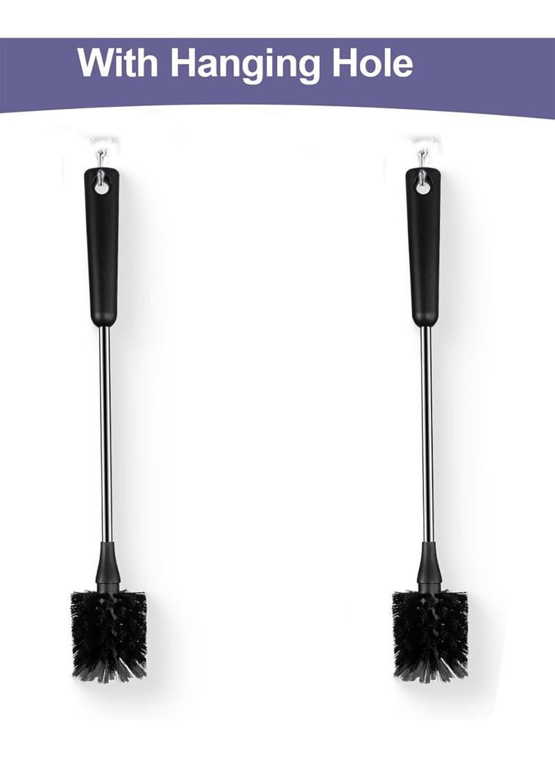 HOMESTAR 2 PCS Water Bottle Brush, Stainless Steel Long-Handled Baby Bottle Frosted Cleaning Brush, Suitable For Sports Water Bottles, Cups, Tableware, Coffee Cups, Glassware, Glass Cups, Wine Decanters, 38.5 cm - Image 4