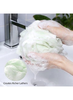 Fu Store Bath Sponges Shower Loofahs 70G Mesh Balls Sponge 4 Solid Colors For Body Wash Bathroom Men Women 4 Pack Scrubber Cleaning Loofah Bathing Accessories  - Image 3
