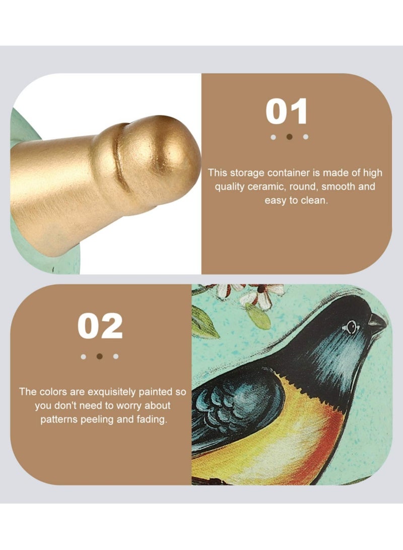 Excefore جرار تخزين الطعام الخزفي، حاوية تخزين الشاي، حاوية مطبخ عتيقة، حاويات بسدادة محكمة الإغلاق للقهوة المطحونة، السكر، الشاي، الملح - Image 4