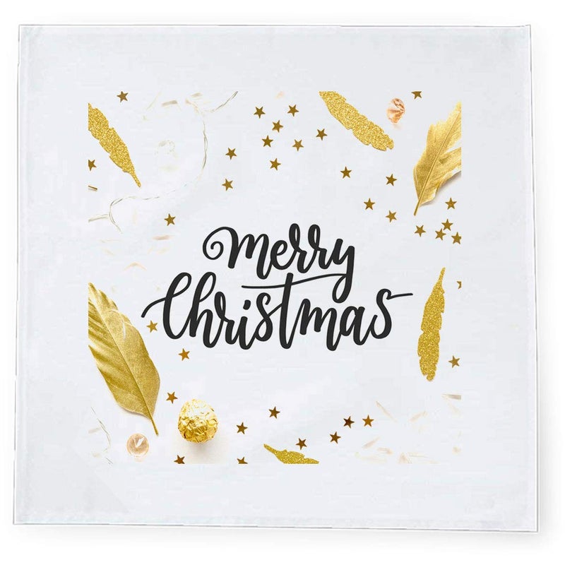 Khakee 6 Pcs Christmas Theme Tafta Silk Table Napkins 10x 10 for Xmas Decoration Christmas OrnamentsChristmas Gift npxmas21P - Image 2