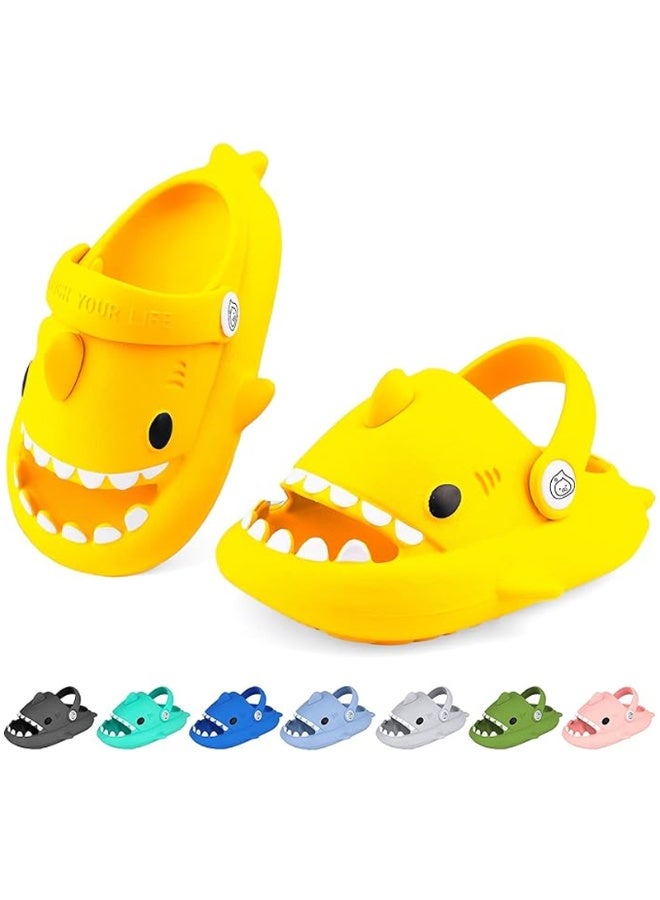DubaiGallery Kids Shark Cartoon Clogs Summer Sandals for Boys and Girls, Soft EVA Lightweight Slip-On Beach Shoes with Anti-Slip Sole, Cute Baby Shark Design, Comfortable Indoor Outdoor Slippers for Toddlers and Children - Image 1