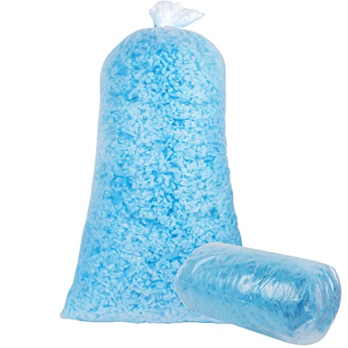 DR.DUDU 5lbs Shredded Memory Foam Filling for Bean Bag Filler, Soft and Convenient Pillow Stuffing Foam for Couch Cushion Dog Bed Chair Arts Crafts, Added Gel Particles (Blue) - Image 1