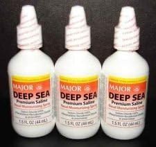 MAJOR MAJOR Sodium Chloride 0.65% Nose Spray - Daily Deep Sea Premium Saline Nasal Moisturizing Spray for Nasal Dryness Due to Cold, Sinus, and Allergy Medicines - 1.5 Fl. Oz. - Pack of 3