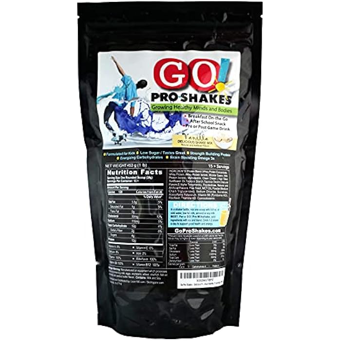 Skinny Jane GO Pro Shakes – Protein Powder Smoothie for Kids & Teens – Healthy Snack – No Added Sugar – Supports Growth & Strength – Creamy Vanilla Flavor - Image 1