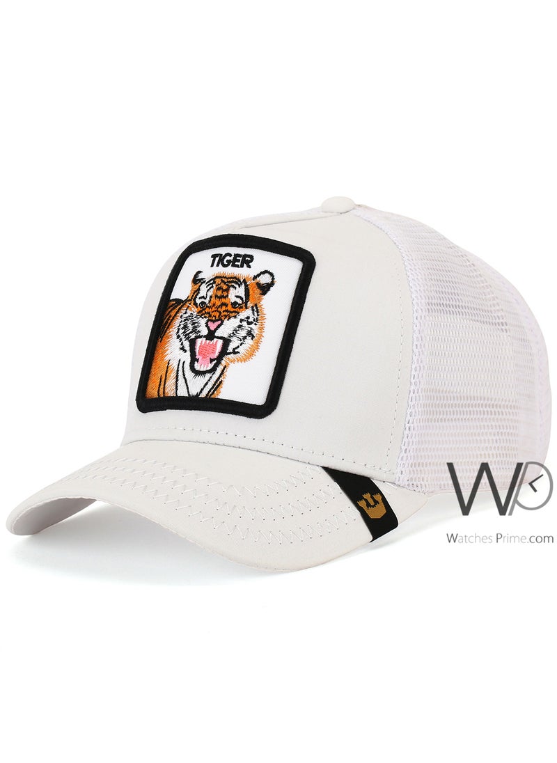 Goorin Bros Goorin Bros Tiger Trucker Mesh Cap White Color Cotton Hat For Men  - Image 1