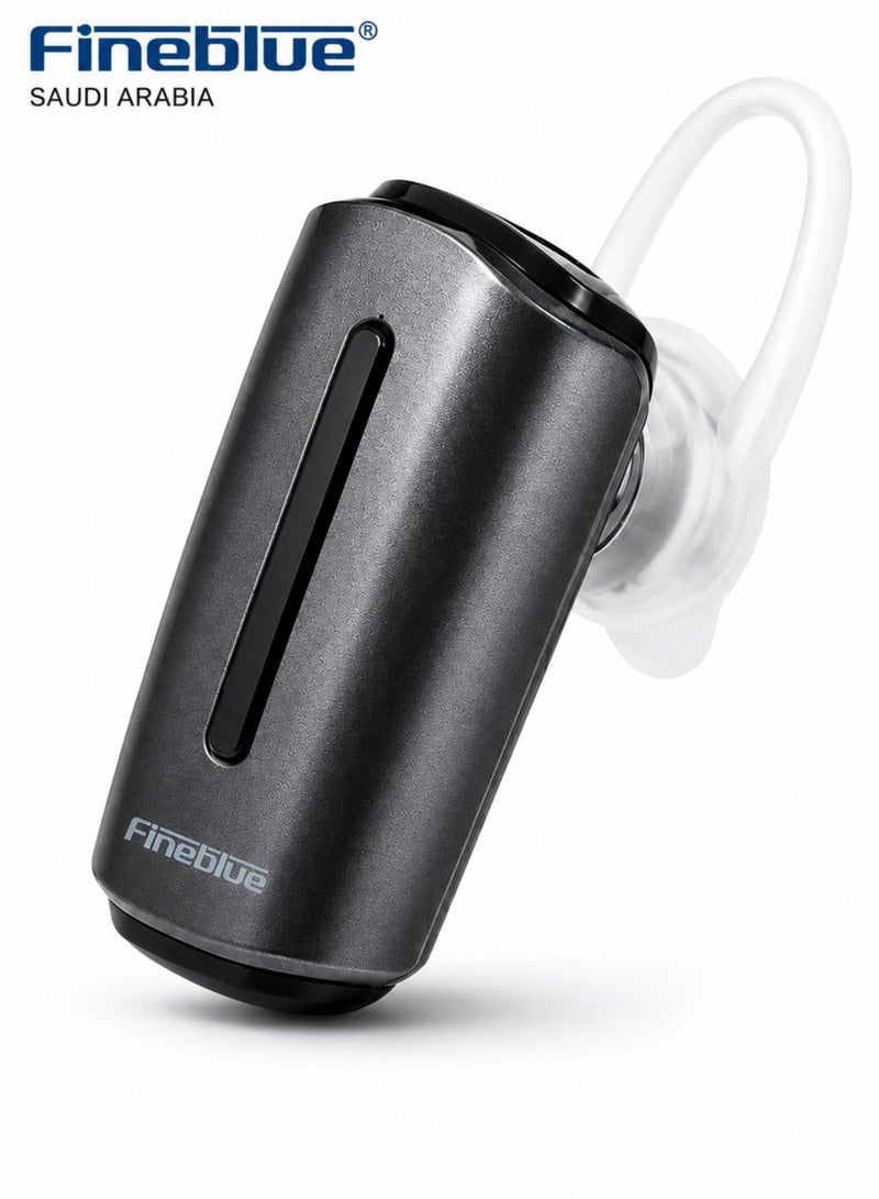 Fineblue J132 Pro Bluetooth Wireless Headset V5.4 Mono Earphone with HD Microphone, Hands Free Calling, Multipoint Pairing, Noise Reduction, Lightweight In Ear Earpiece, 10m Range, Compatible with Android iOS Smartphones for Daily Use Black USB - Image 1