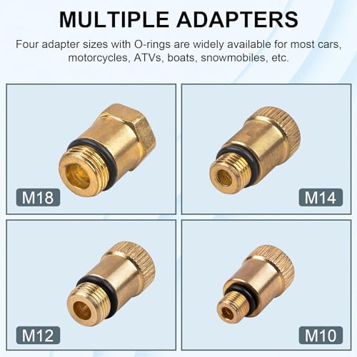 Clatoon 8pcs Petrol Engine Cylinder Compression Tester Kit, Small Engine Compression Tester Automotive Tool Gauge 0-300PSI for Testing Car Motorcycle Outboard Motor Snowmobile Chainsaw - Image 3