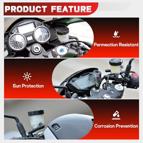 LE LEFOSSI Universal Motorcycle Front Brake Master Cylinder Brake Pump Tank Oil Cup Fluid Bottle Reservoir Aftermarket Part compatible with/for Kawasaki NINJA636/1000 ZX-6R ZX6R ZX-10R ZX10R ZX-14R Z1000SX - Image 5