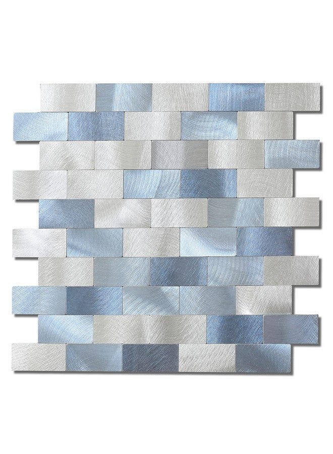 Benice BeNice Peel and Stick Backsplash Metal Tile Backsplash Panels,Stick on Backsplash Bathroom Tiles for Wall Tile Peel and Stick(Blue Blend,5sheets)  - Image 1