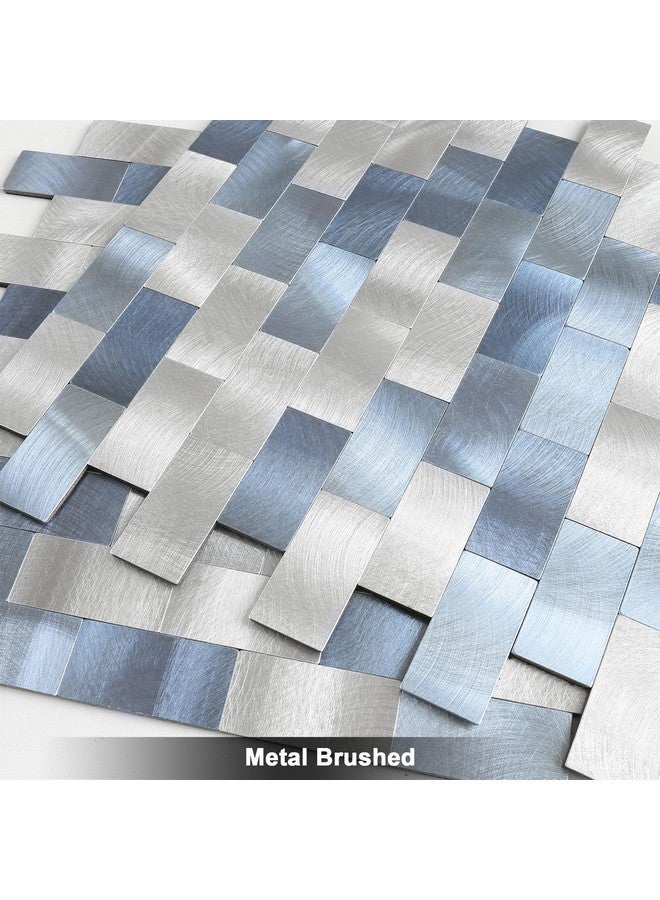 Benice BeNice Peel and Stick Backsplash Metal Tile Backsplash Panels,Stick on Backsplash Bathroom Tiles for Wall Tile Peel and Stick(Blue Blend,5sheets)  - Image 2