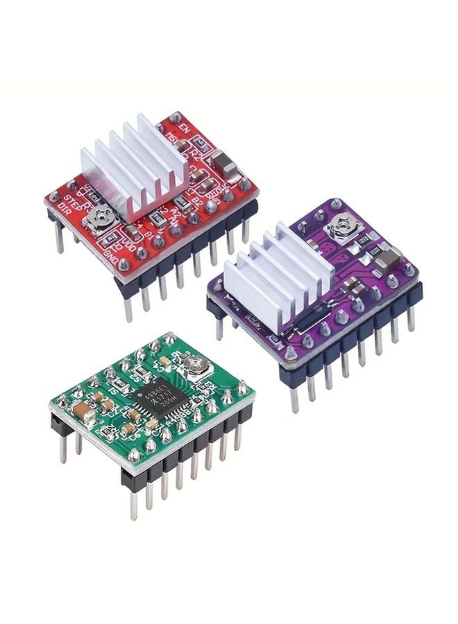 وحدة تحريك المحركات الخطوية الأرجوانية A4988 DRV8825 مع مشتت حراري وحماية دائرة حتى 36 فولت - Image 2