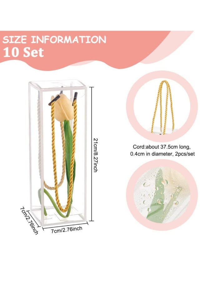 10 Pcs Clear PVC Gift Box Set, Transparent Rectangle Candy Boxes with White Borders and Cord for Weddings and Parties, Ideal for Gift Packaging - Image 2