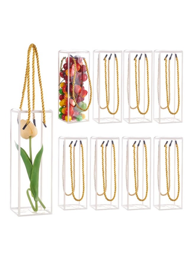 10 Pcs Clear PVC Gift Box Set, Transparent Rectangle Candy Boxes with White Borders and Cord for Weddings and Parties, Ideal for Gift Packaging - Image 1