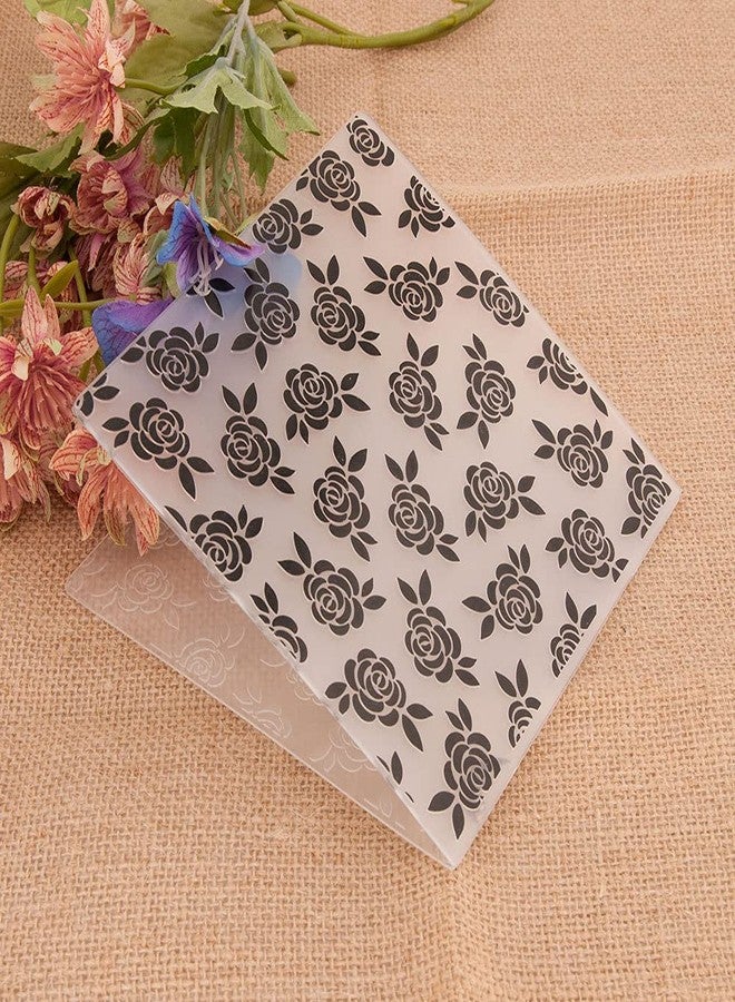 Arbuya Flowers Roses Background Plastic Embossing Folders for Card Making Scrapbooking or Paper Crafts,15x15cm (5.9 * 5.9inch) - Image 4