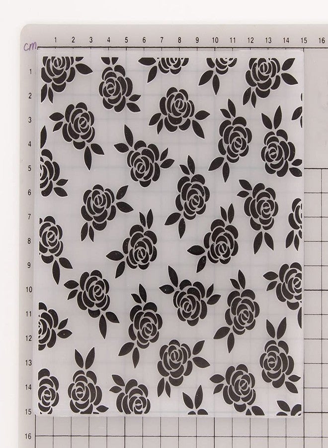 Arbuya Flowers Roses Background Plastic Embossing Folders for Card Making Scrapbooking or Paper Crafts,15x15cm (5.9 * 5.9inch) - Image 2