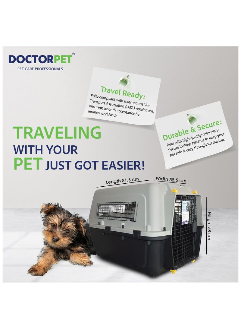 DOCTERPET Doctor Pet Pet Carrier Crate  Extra Large IATA Approved Travel Kennel - Secure Crate for Dogs & Large Pets - Image 3